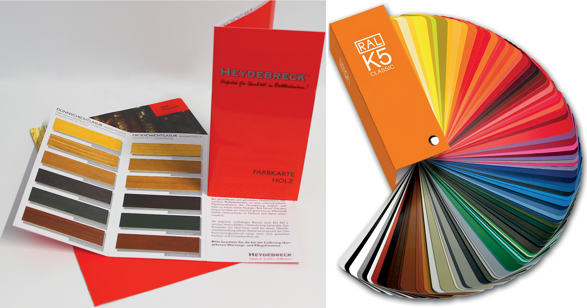 RAL color card for wooden rolling shutters